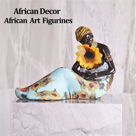 Buy Sunflower African Art Sculptures Resin Black Woman African