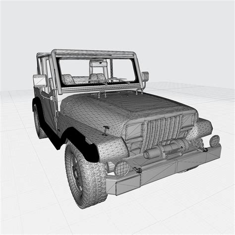 Jeep Wrangler 3d Model Stl File Format For 3 D Printing Etsy