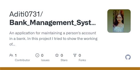 Github Aditi Bank Management System An Application For