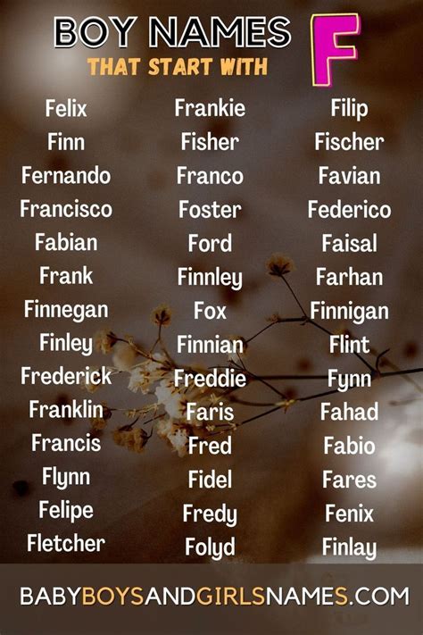 Boy Names That Start With F Are Here Boy Names English Boy Names Names