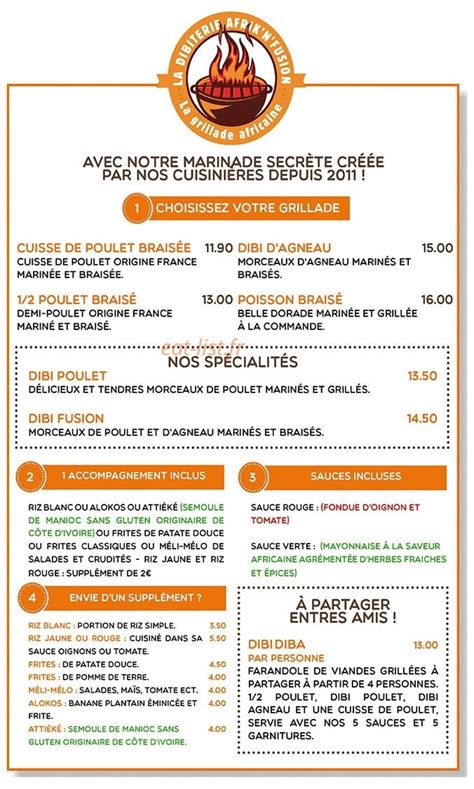 Afrik N Fusion Paris Menu Et Photos