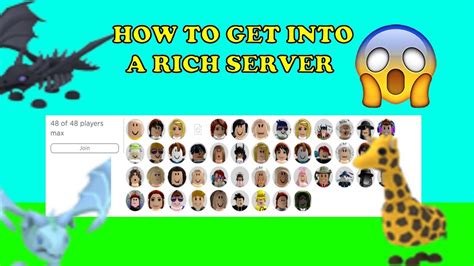 How To Always Get Into A Rich Server Roblox Adopt Me Youtube