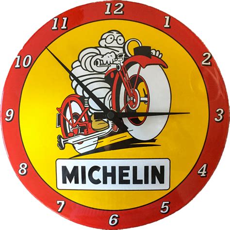 Horloge émaillée Michelin Moto Agriculture Les Horloges le grenier