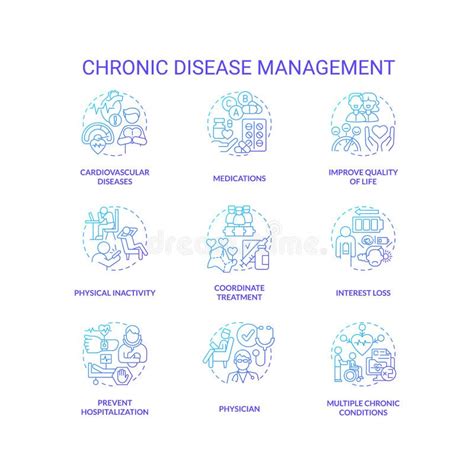 Chronic Disease Rgb Color Icons Set Stock Vector Illustration Of Flat