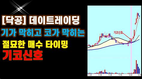 닥공 데이트레이딩 기가 막히고 코가막히는 매수신호 기코신호기코타점 Youtube