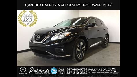 Black 2016 Nissan Murano Platinum Review Sherwood Park Alberta Park