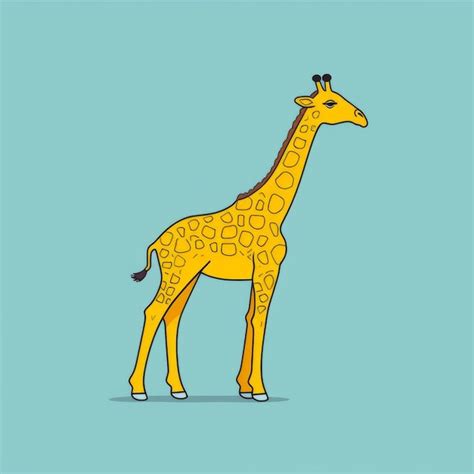 Premium Ai Image Minimalistic Giraffe Cartoon Doodle