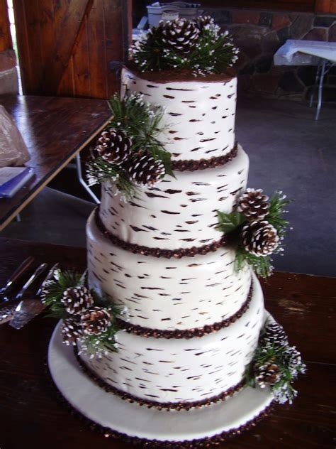 Birch Bark Wedding Cake Cakecentral