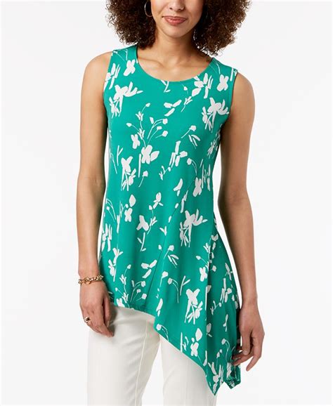 Alfani Printed Asymmetrical Top Created For Macys Macys