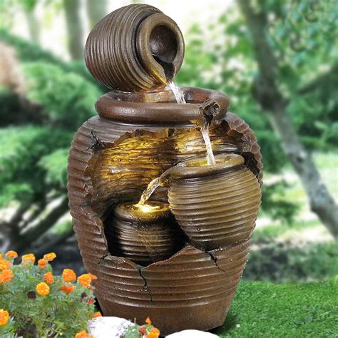 Arnusa Springbrunnen BK851 Wasserfall Mit Beleuchtung Gartenbrunnen