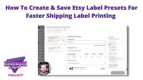 How To Create Save Etsy Label Presets For Faster Shipping Label