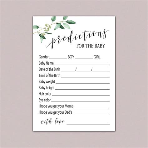 Baby Predictions Printable - Printable Word Searches