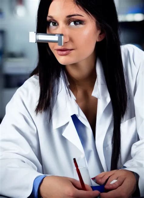 Super Generic Hot Chick Scientist Stock Photo Full Stable Diffusion
