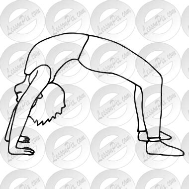 Backbend Outline for Classroom / Therapy Use - Great Backbend Clipart