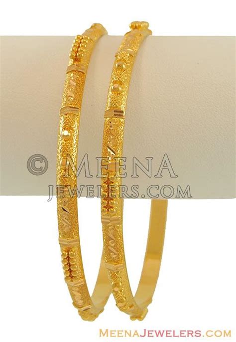 22k Gold Bangles 2 Pcs Bago7541 22k Gold Bangles2 Pcs With