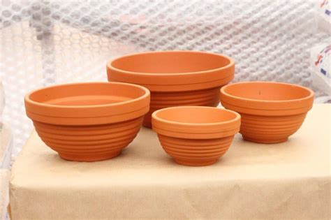 Terracotta Ribbed Bowl Empty Uk Specialist Wholesaler Of Cacti