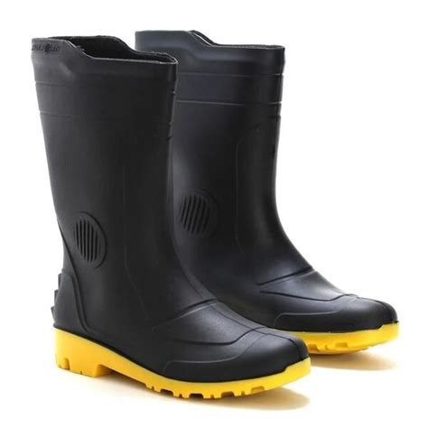 Bota Pvc P Forte S Forro Preta Sola Amarela Grendene Leroy Merlin