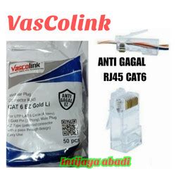 Jual Vascolink Modular Plug Connector Rj Cat Ez Gold Li Anti Gagal