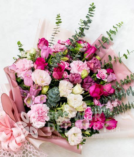 Pretty Pink and White Carnations with Roses