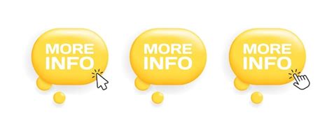 Premium Vector More Info Buttons Flat Yellow More Info Button Cursor