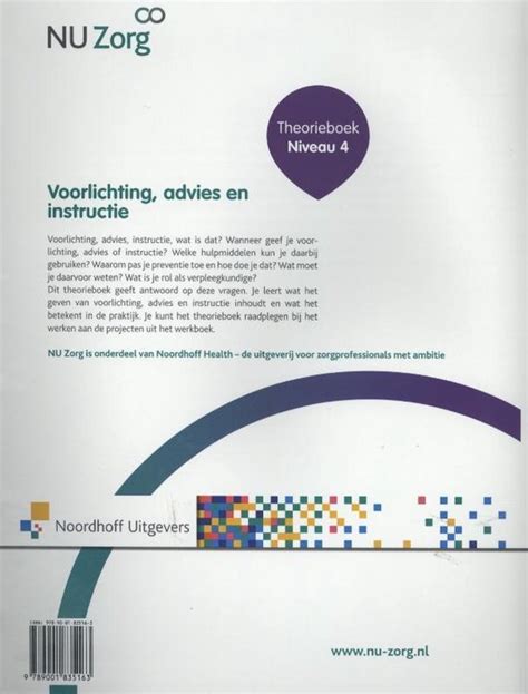 Nu Zorg Voorlichting Advies En Instructie Niveau Theorieboek