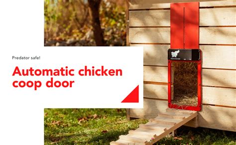 Run Chicken Model T Red Automatic Chicken Coop Door Full Aluminum