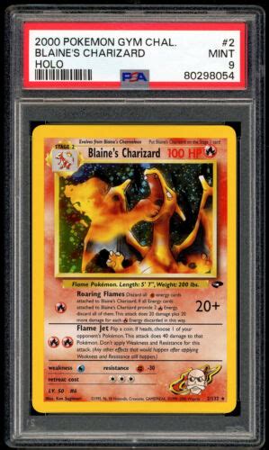 Psa Mint Blaine S Charizard Pokemon Gym Challenge Energy