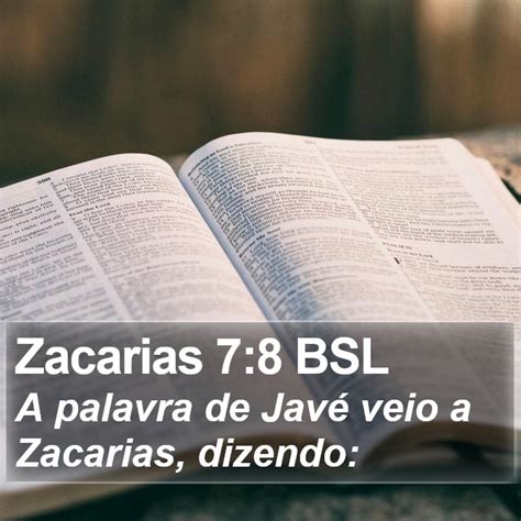 Zacarias Bsl A Palavra De Jav Veio A Zacarias