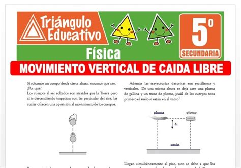 Ejercicios de Movimiento Vertical de Caída Libre para Quinto de