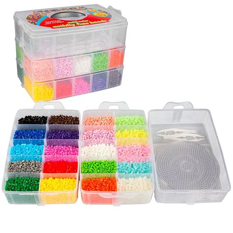 Buy Fuse Beads 20 000 Bulk Creativity Builder Kit 20 Presorted Muli Colors 5 Glow Dark W