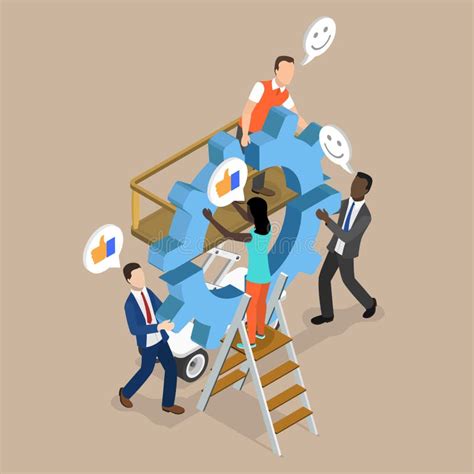 3d Isometric Flat Vector Illustration Of Business Integration Stock