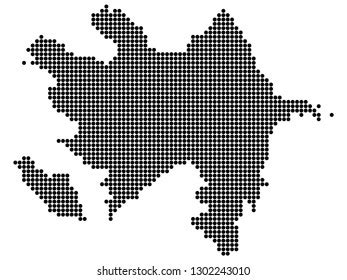 Vector Halftone Dots Black Azerbaijan Map Stock Vector Royalty Free