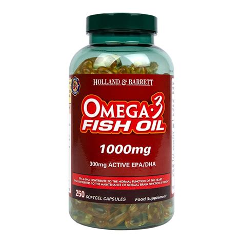 Holland And Barrett Omega 3 Fish Oil Concentrate 250 Capsules 1000mg