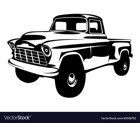1950s Chevy Truck Silhouette Logo Perimium Vector Image