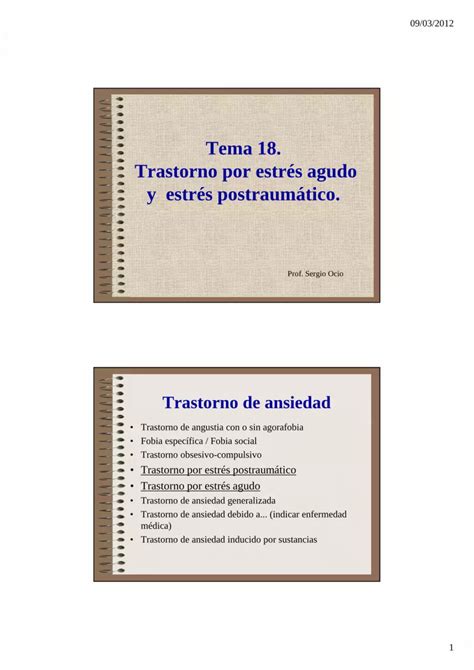 Pdf Tema Trastorno Por Estr S Agudo Y Estr S Postraum Tico