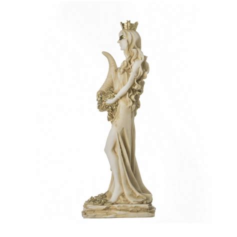 Goddess Of Wealth Tyche Lady Luck Fortuna Statue Alabaster Sculpture