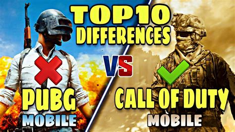 PUBG VS CALL OF DUTY MOBILE TOP 10 DIFFERENCES 2019 YouTube