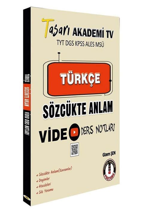 TYT Türkçe Sözcükte Anlam Vİdeo Ders Notlari Tasarı Eğitim Yayınları