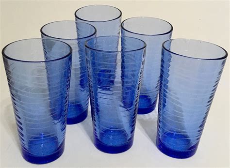 Libbey Duratuff 20 Oz Blue Glasseware Set Of 6