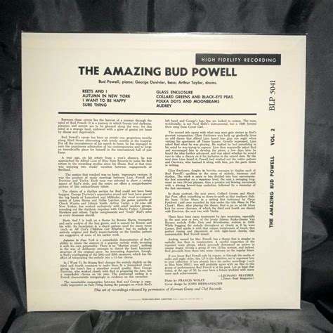 BUD POWELL The Amazing Bud Powell Volume 2 LP BLUE NOTETOSHIBA EMI