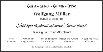 Traueranzeigen von Wolfgang Müller Trauer und Gedenken