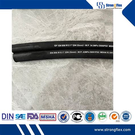 Strongflex Six Steel Wire Spiraled Sae R Hydraulic Flexible Rubber