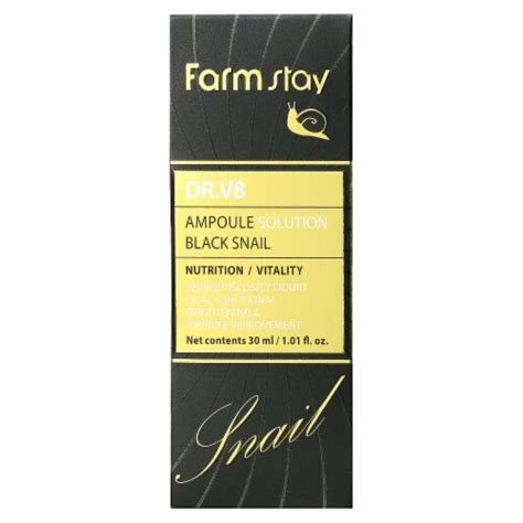 Farmstay Dr V8 Ampoule Solution Black Snail 1 01 Fl Oz 30 Ml 1 01