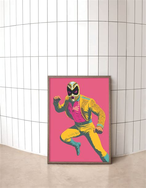 Lucha Libre Art Print Luchador Printable Wall Art Housewarming Gift