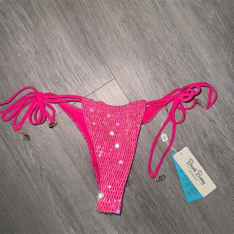 Beach Bunny Swim Beach Bunny Winslow Pink Tango Bikini Bottom White Large Bnwt New Rrp 78