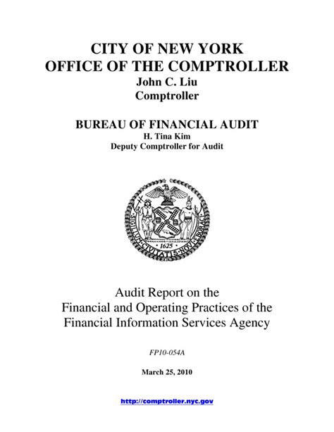 Audit Report On The Financial And Operating Practices Of The Financial