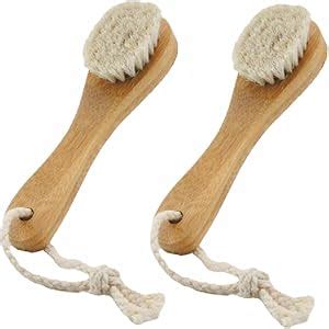 Amazon HiKin 2 Pack 6 Bamboo Handle Dry Facial Cleansing Brush