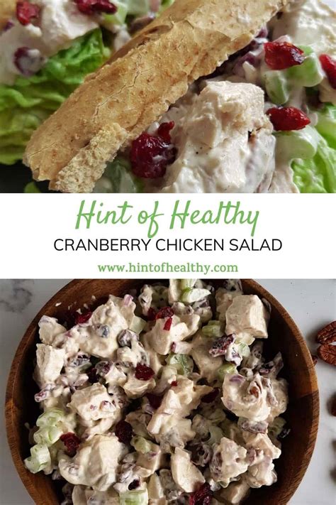 Easy Cranberry Chicken Salad Hint Of Healthy