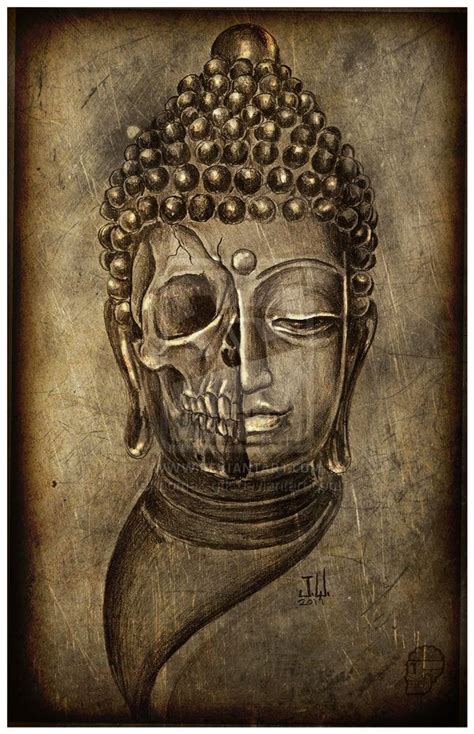 Half Buddha Half Skull Print By JeremyWorst Deviantart On