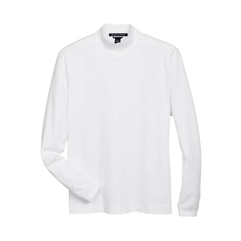 Devon Jones D Sueded Cotton Jersey Mock Turtleneck White Full